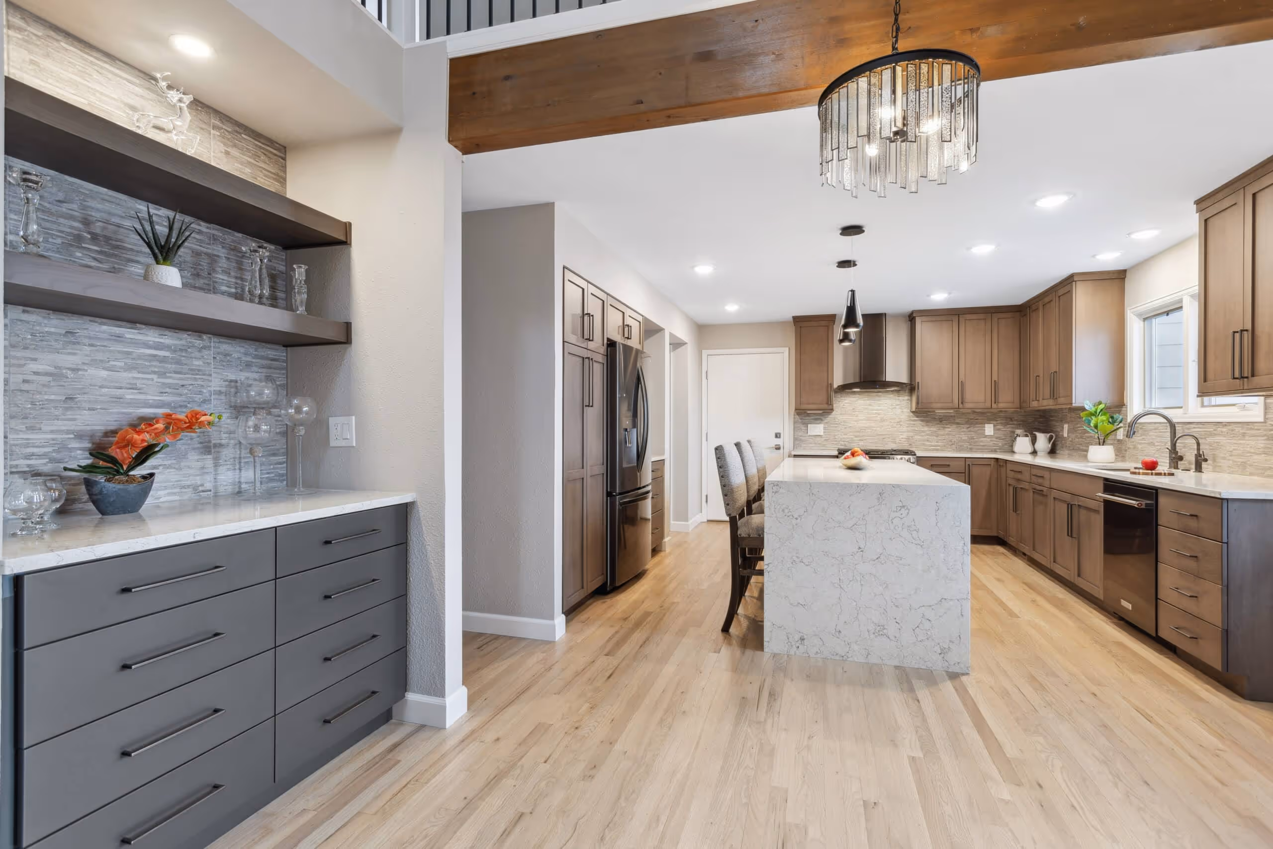 Open-concept kitchen and dining remodel