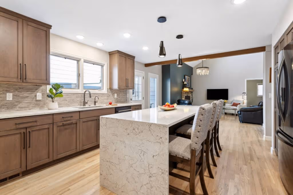 Kitchen with a large island