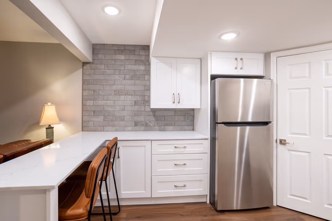 Alternative view of a modern kitchenette with a sink