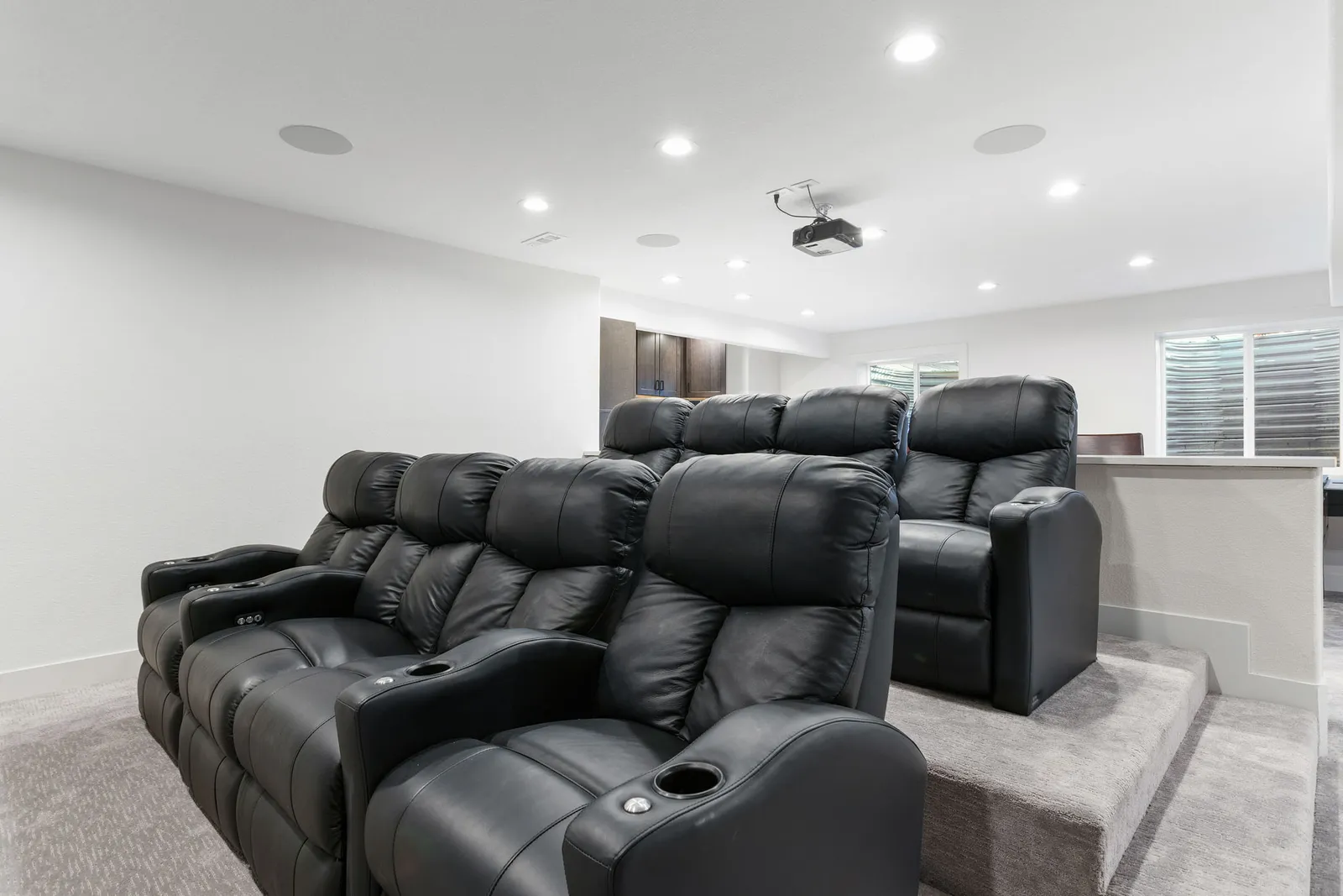 Basement game room with foosball and shuffleboard, Littleton CO