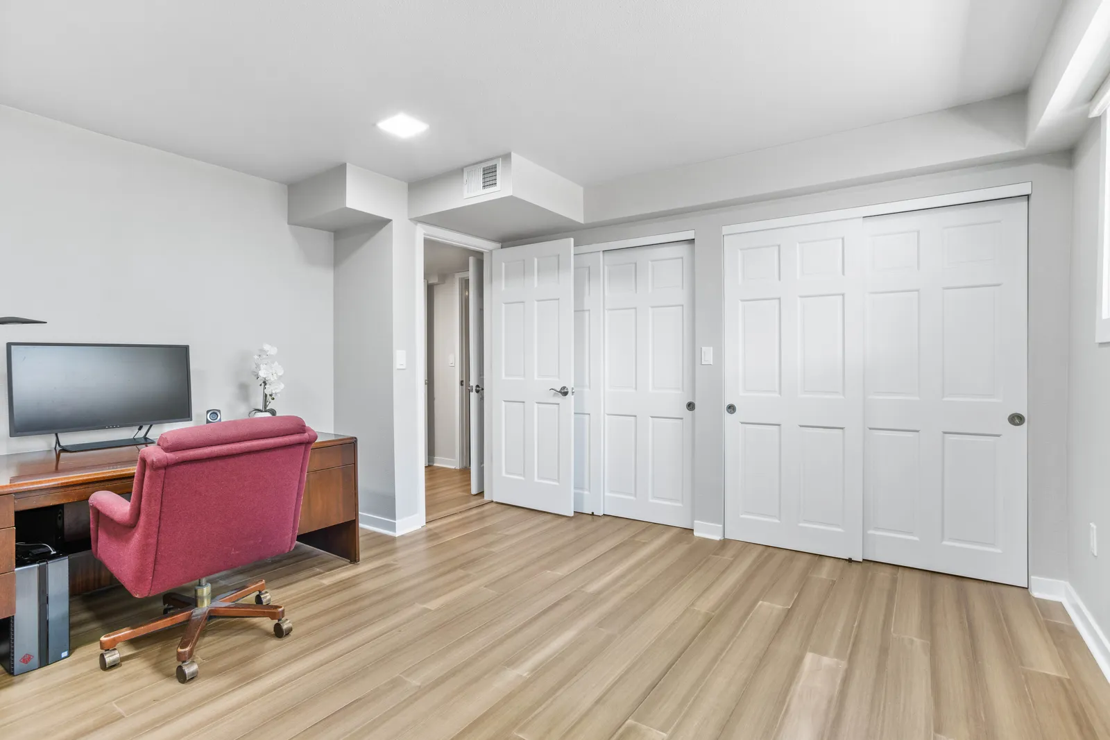 Bright finished basement flex room, Centennial remodel