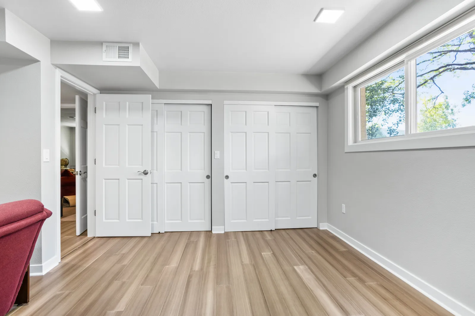 Home office built into a remodeled Centennial basement