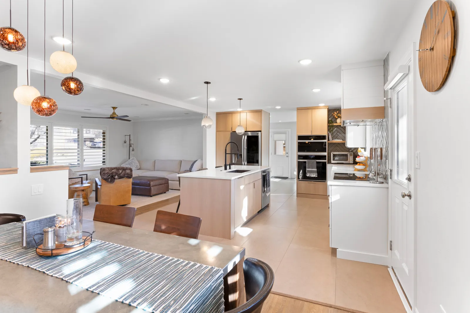 Kitchen open to living room after wall removal, Centennial CO remodel