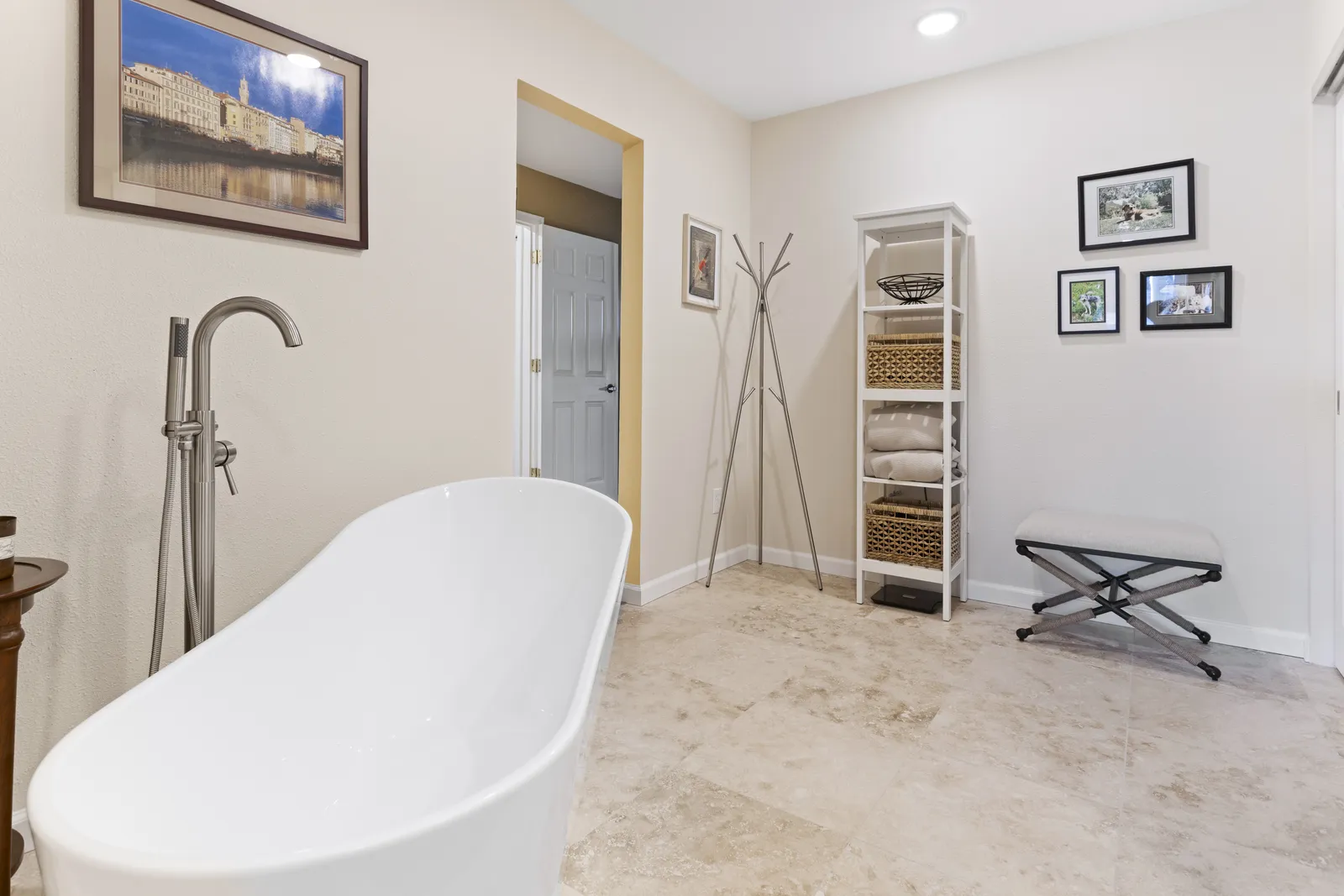 Primary bath with freestanding tub and floor filler, Englewood CO